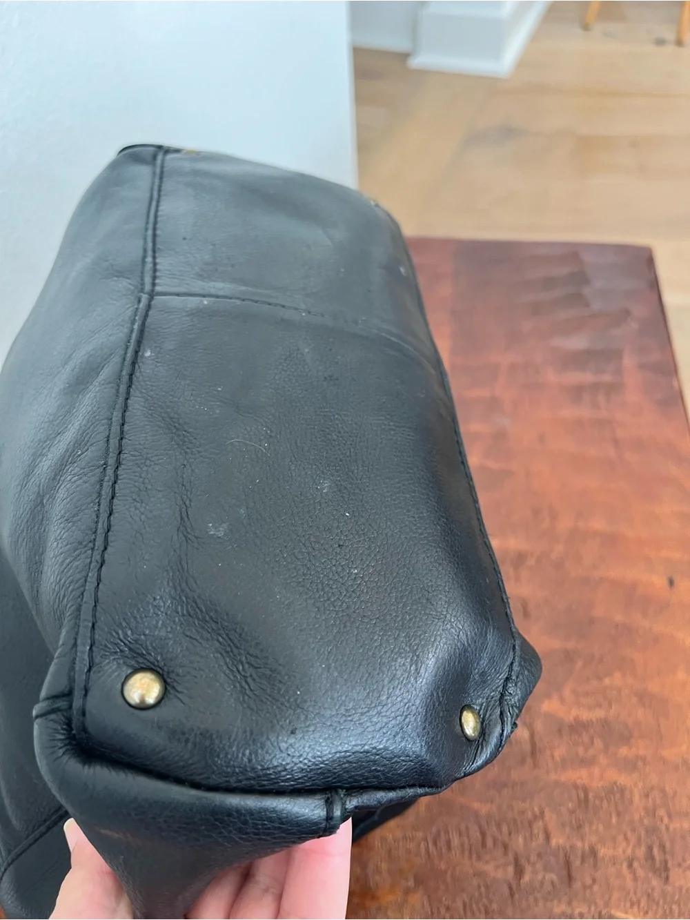 American Leather Hudson Hobo Shoulder Bag Soft Black Leather Purse Handbag